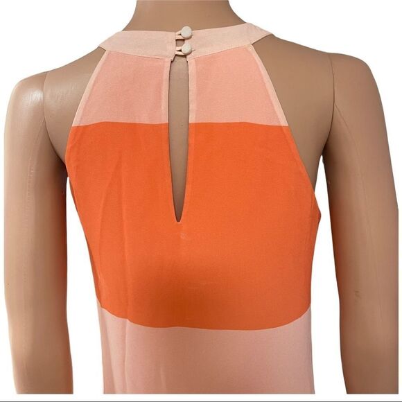 Cremieux Haltered Orange/Peach Stripe Dress Sz XS - Picture 5 of 10